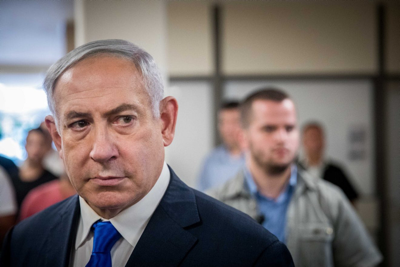 Israeli Prime Minister Benjamin Netanyahu gives a press statement at the Knesset on Sept. 15, 2019, a few days before the Israeli elections. Photo by Yonatan Sindel/Flash90.