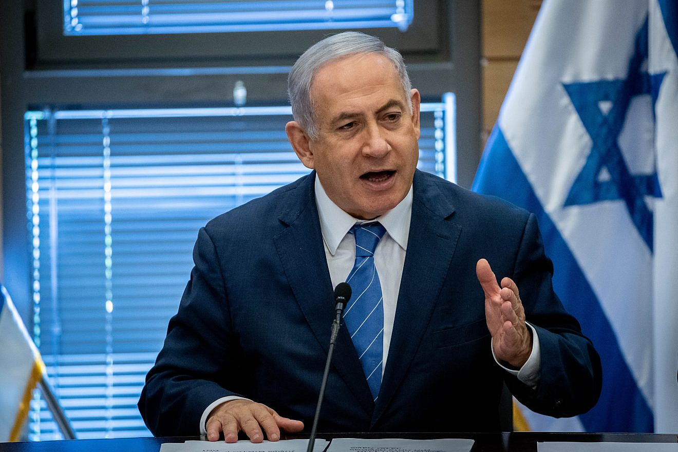 Israeli Prime Minister Benjamin Netanyahu leads a Likud Party meeting at the Knesset on Sept. 23, 2019. Photo by Yonatan Sindel/Flash90