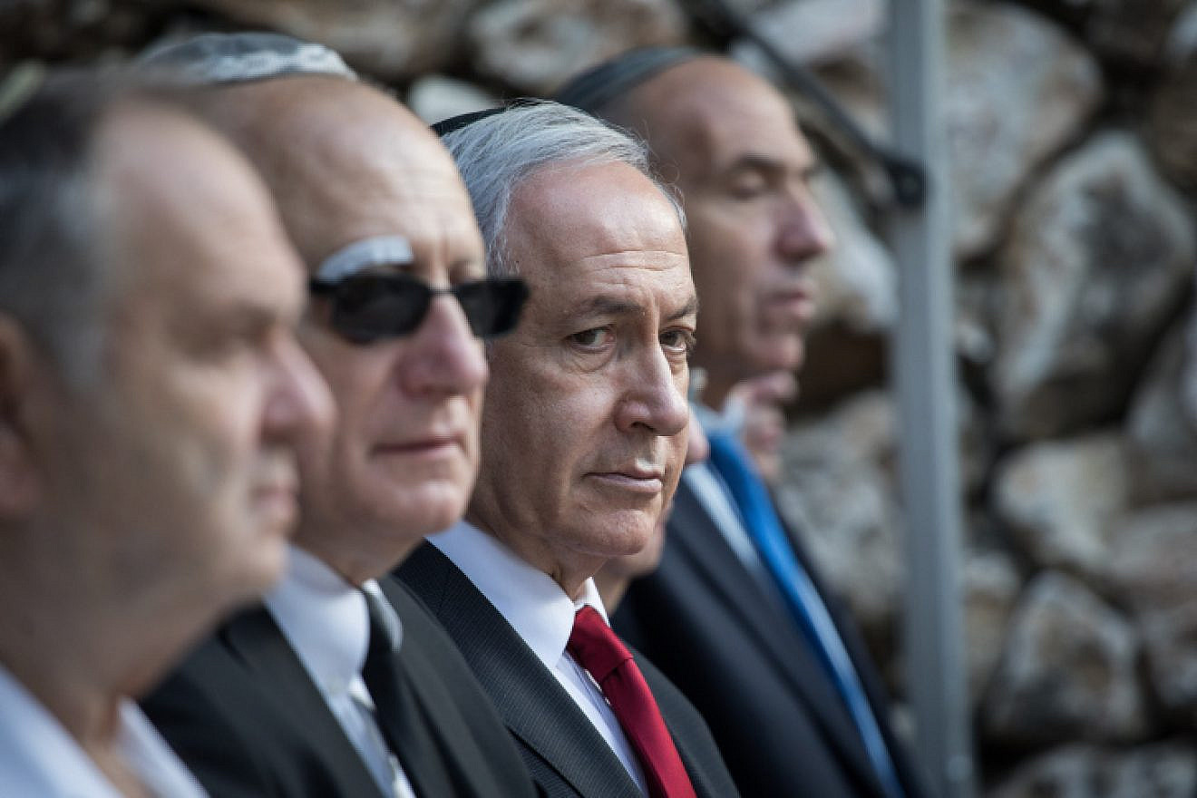 Israeli Prime Minister Benjamin Netanyahu attends a state memorial service at Mount Herzl in Jerusalem commemorating former Israeli tourism minister and IDF general Rehavam Ze'evi, who was murdered in 2001 by a PFLP terrorist, Oct. 29, 2019. Photo by Hadas Parush/Flash90.