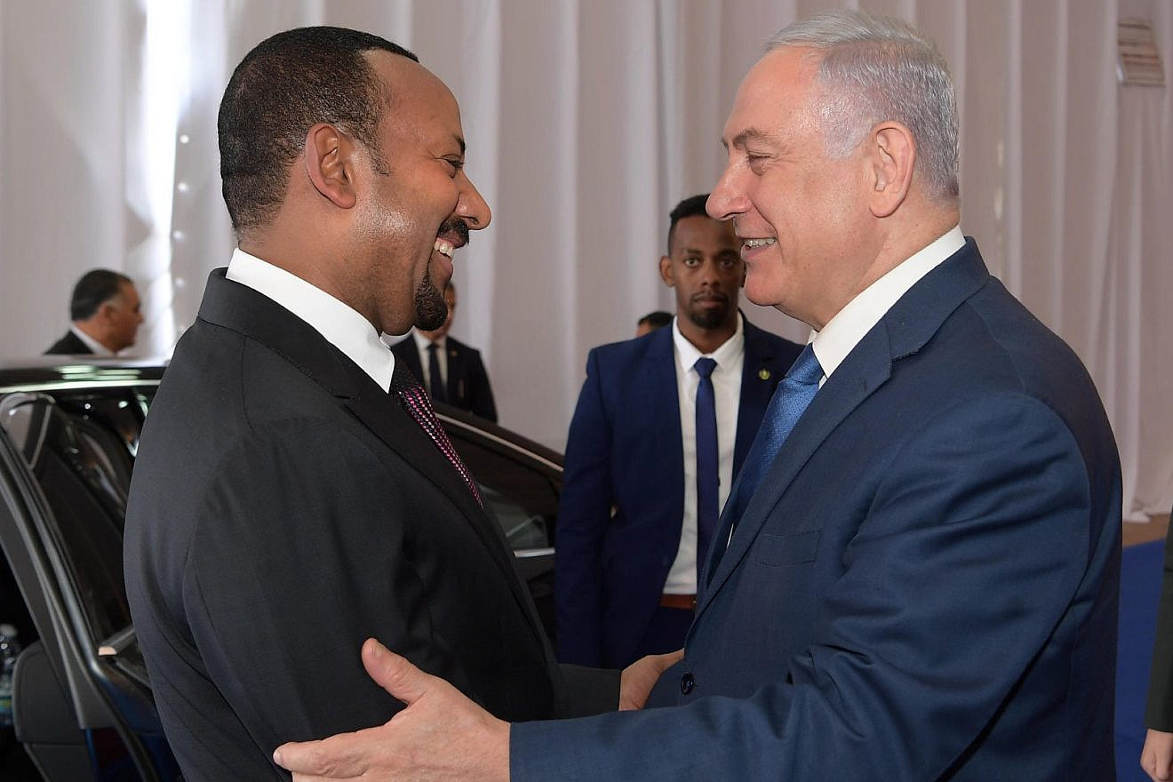 Israeli Prime Minister Benjamin Netanyahu and Ethiopian Prime Minister Abiy Ahmed during his visit to Jerusalem in early September 2019. Credit: Amos Ben-Gershom/GPO.