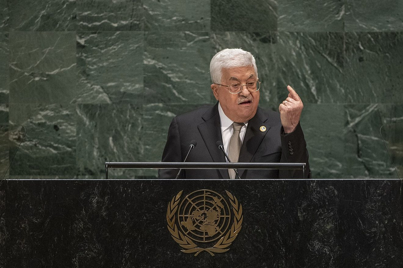 Palestinian Authority leader Mahmoud Abbas addresses the United Nations General Assembly on Sept. 26, 2019. Credit: UN Photo/Cia Pak.