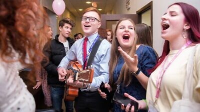 Song sessions, dancing and art workshops are part of the three-day American Jewish Joint Distribution Committee’s (JDC) sixth annual Active Jewish Teens (AJT) Conference in Liev from Nov. 7-10, 2019, as they were last year (pictured). Credit: JDC.