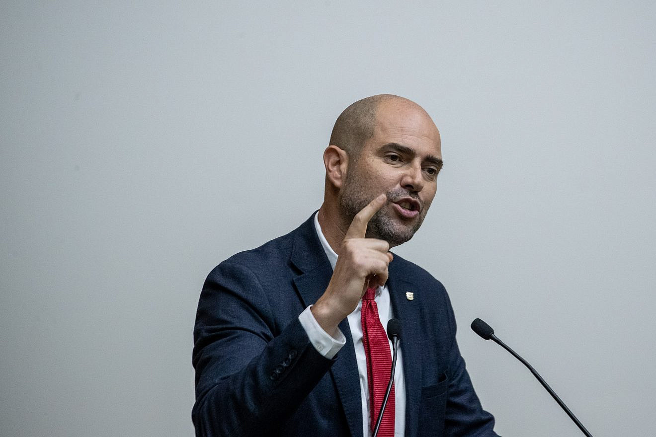 Then-Justice Minister Amir Ohana speaks during a discussion on the Security Cameras Law at the Knesset in Jerusalem, Sept. 11, 2019. Photo by Yonatan Sindel/Flash90.