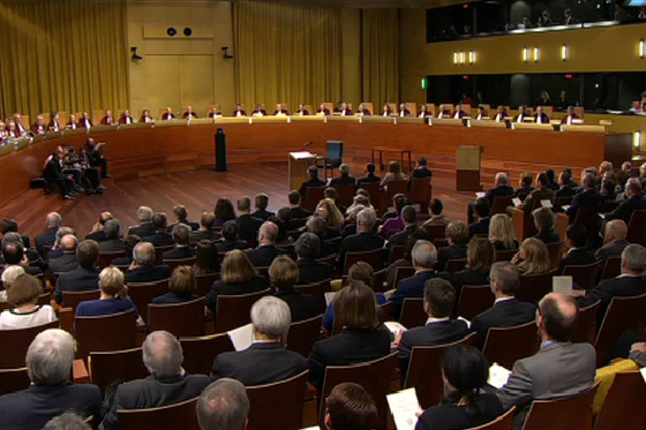 A hearing inside the European Court of Justice. Source: European Court of Justice via Twitter.