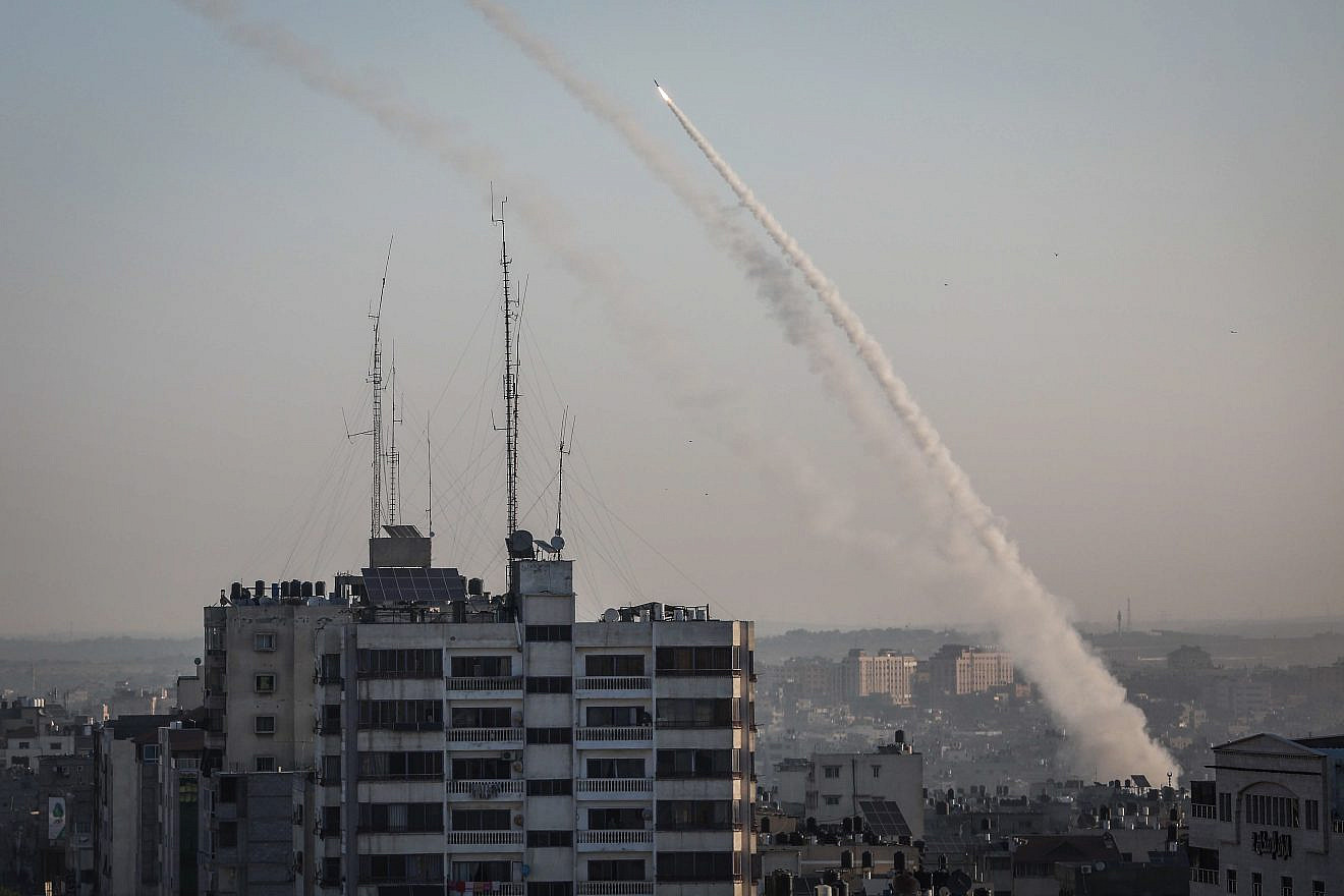 Rockets fired from Gaza into Israel followed the targeted killing of Palestinian Islamic Jihad field commander Baha Abu al-Ata by an Israeli airstrike on Nov. 12, 2019. Photo by Hassan Jedi/Flash90.