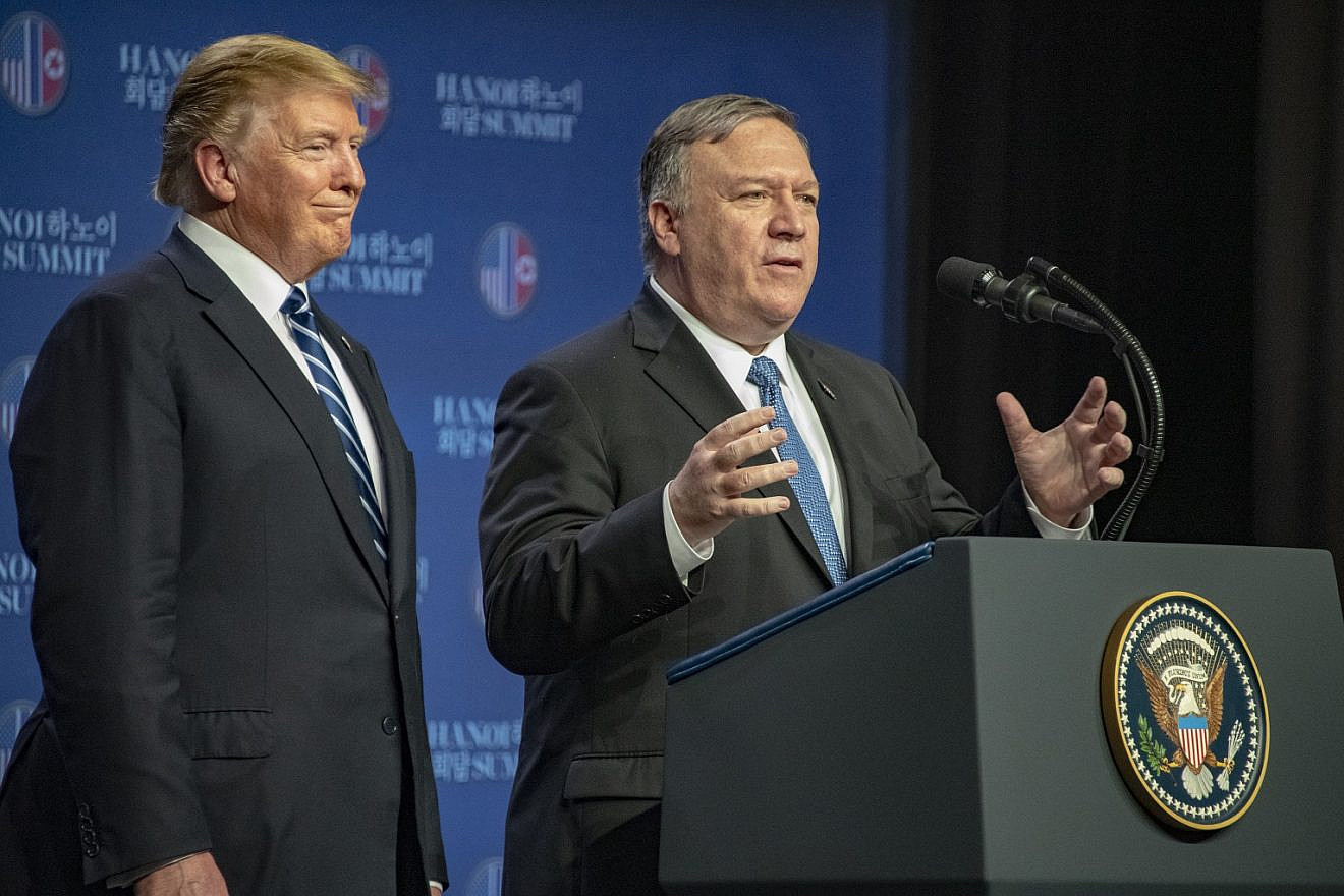 U.S. President Donald Trump and Secretary of State Mike Pompeo participate in a press conference in Hanoi, Vietnam, on Feb. 28, 2019. Credit: State Department Photo by Ron Przysucha.