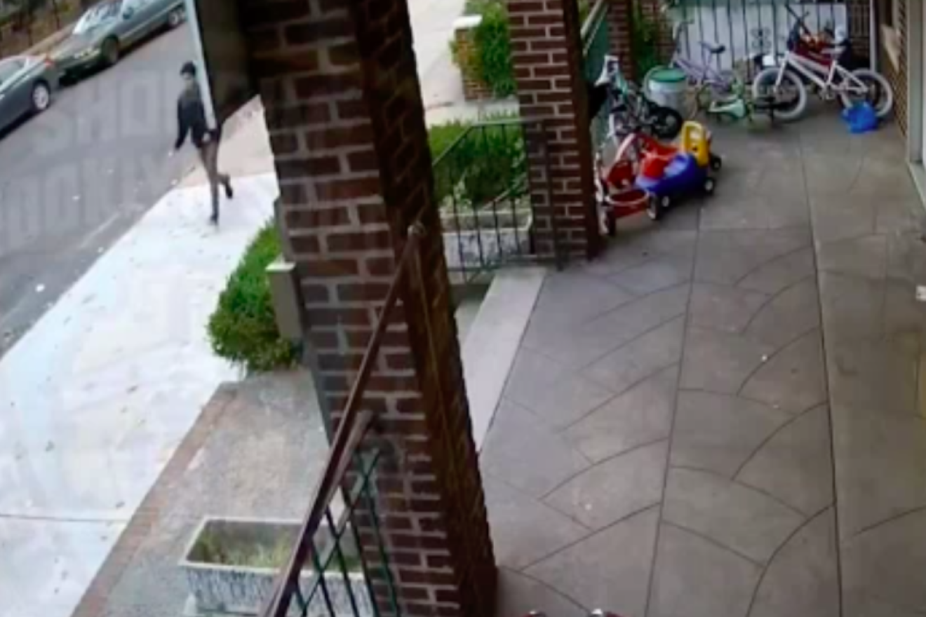 Teens were caught on video pelting eggs on a mother and a child in what was an anti-Semitic hate crime in Brooklyn, N.Y., on Nov. 9, 2019. Source: Screenshot.