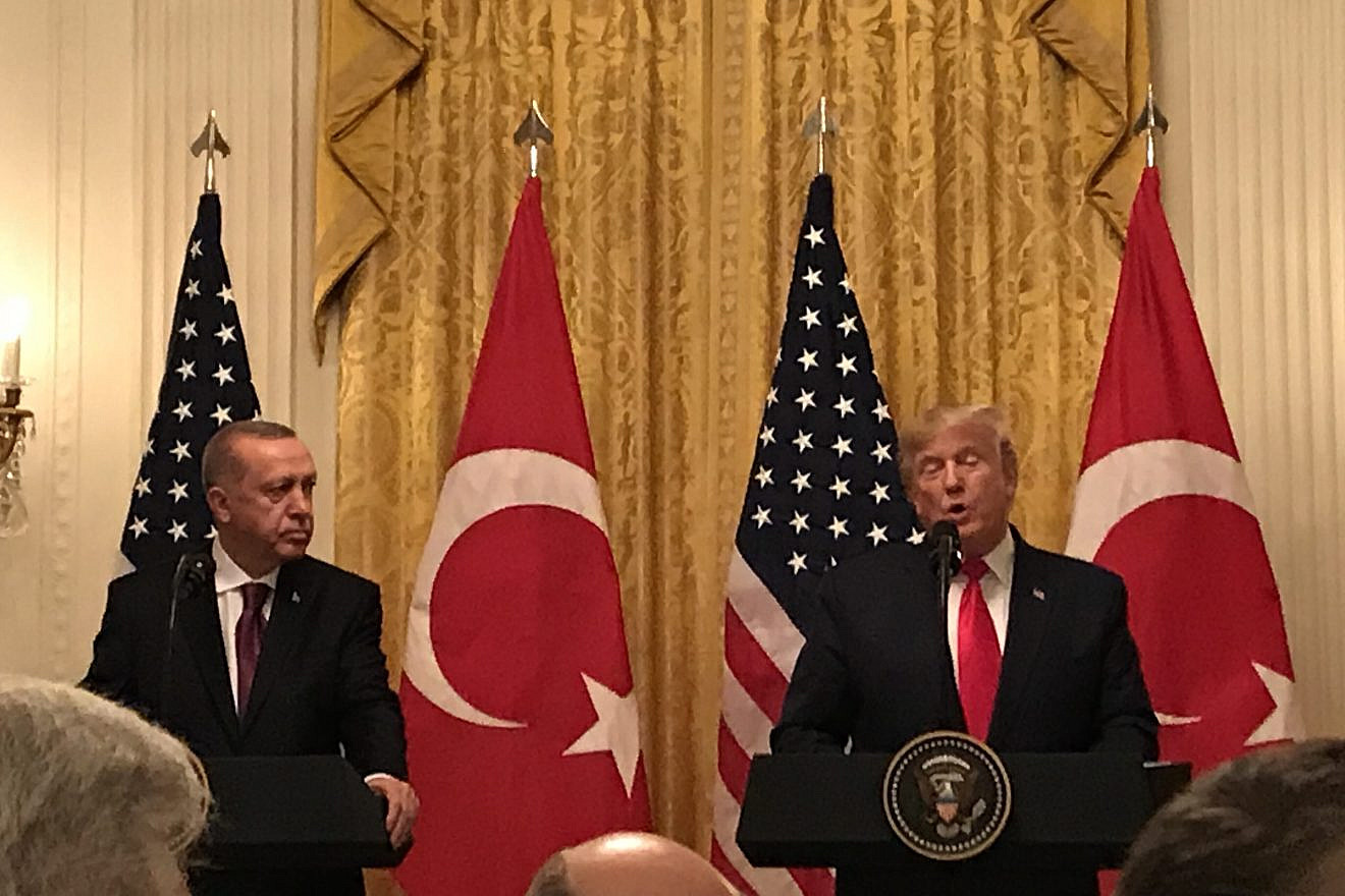 Turkish President Recep Tayyip Erdoğan and U.S. President Donald Trump at a White House press conference on Nov. 13, 2019. Photo by Jackson Richman/JNS.
