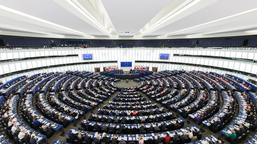 The Hemicycle of the European Parliament in Strasbourg, France, during a plenary session, Feb. 5, 2014. Credit: Wikimedia Commons.
