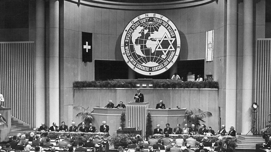 The Third Plenary Assembly of the World Jewish Congress, in Geneva, Switzerland, in August 1953. Credit: World Jewish Congress via Wikimedia Commons.