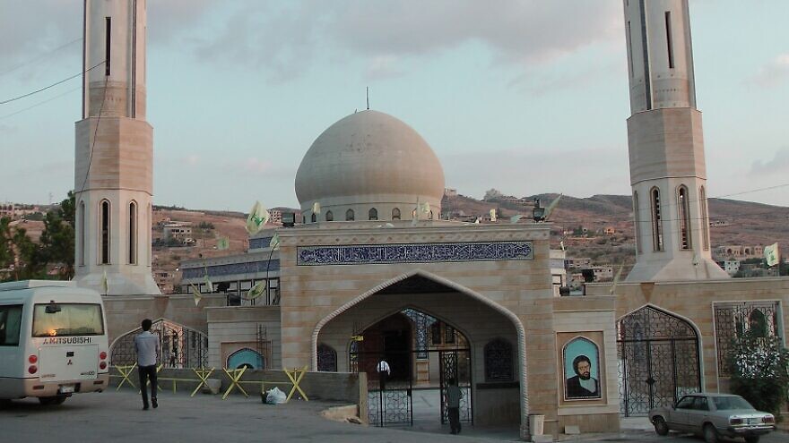 Abbas al-Musawi Shrine in Al-Nabi Shayth, Lebanon. It is named for the co-founder and secretary-general of Hezbollah, killed by the Israel Defense Forces in 1992. Credit: Wikimedia Commons.