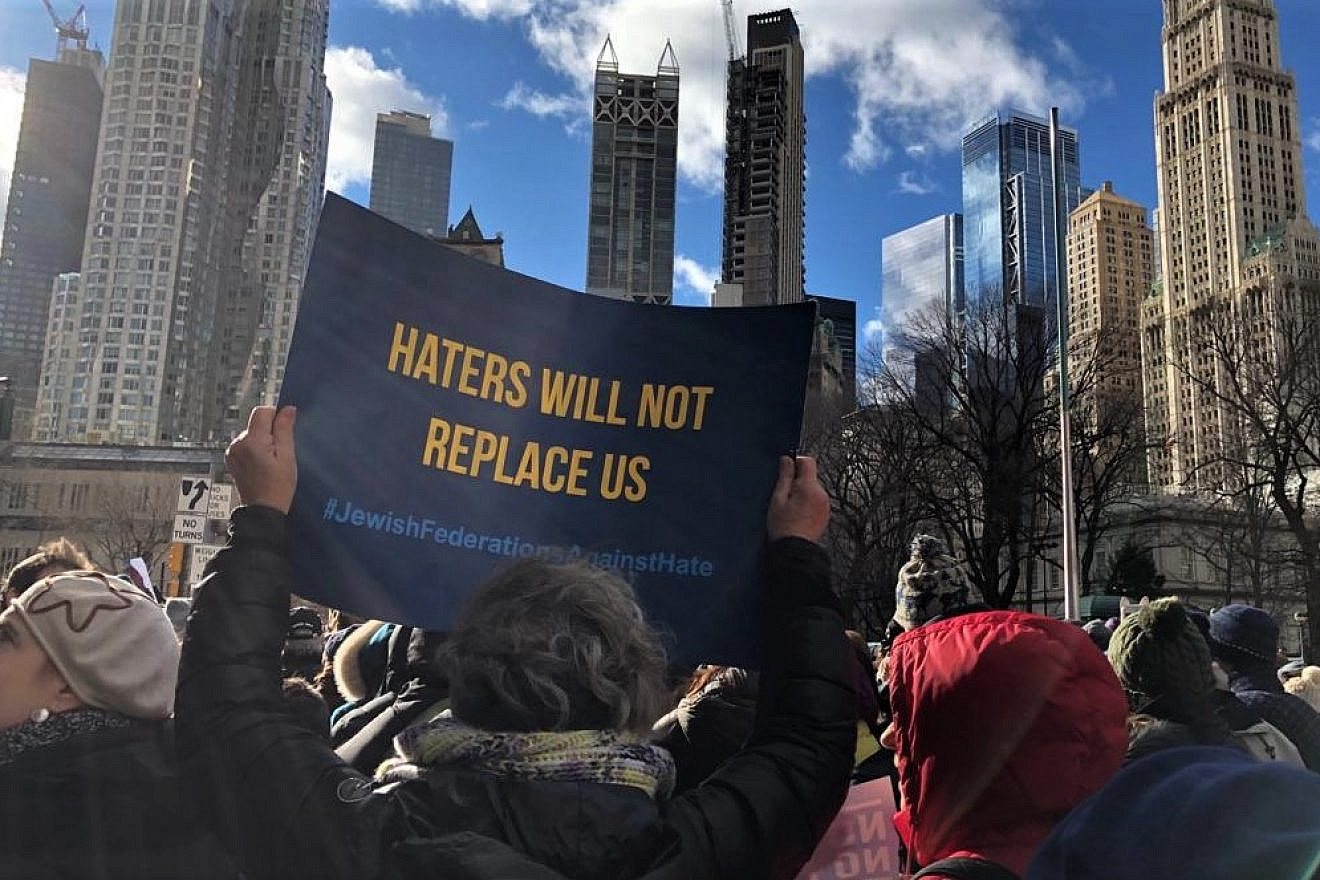 Participants at the “No Hate. No Fear.” rally in New York City on Jan. 5, 2020. Photo by Rivka Segal.
