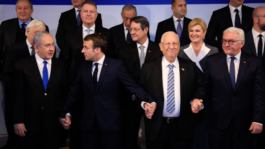Israeli President Reuven Rivlin hosts over 40 world leaders in Jerusalem as part of the Fifth World Holocaust Forum, on Jan. 22, 2020. Photo by Olivier Fitoussi/Flash90.