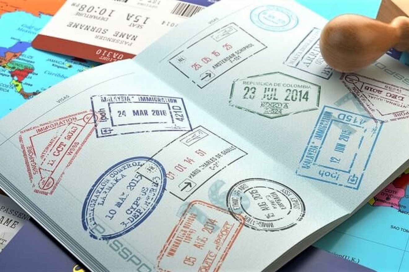 An Israeli passport with visa and entry stamps. Credit: Israel.Travel.