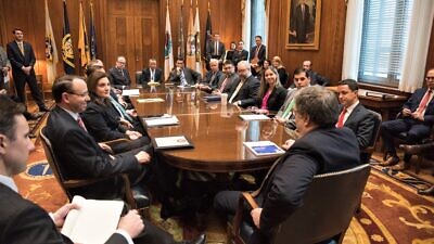 U.S. Attorney General William Barr meets with Justice Department leadership, Feb. 15, 2019. Credit: The United States Department of Justice.