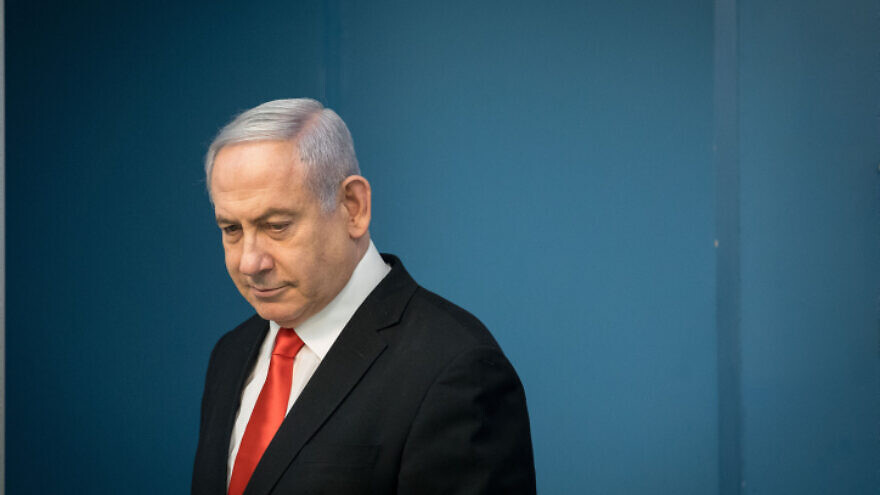 Israeli Prime Minister Benjamin Netanyahu holds a press conference at the Prime Minister's Office in Jerusalem on March 16, 2020. Photo by Yonatan Sindel/Flash90.