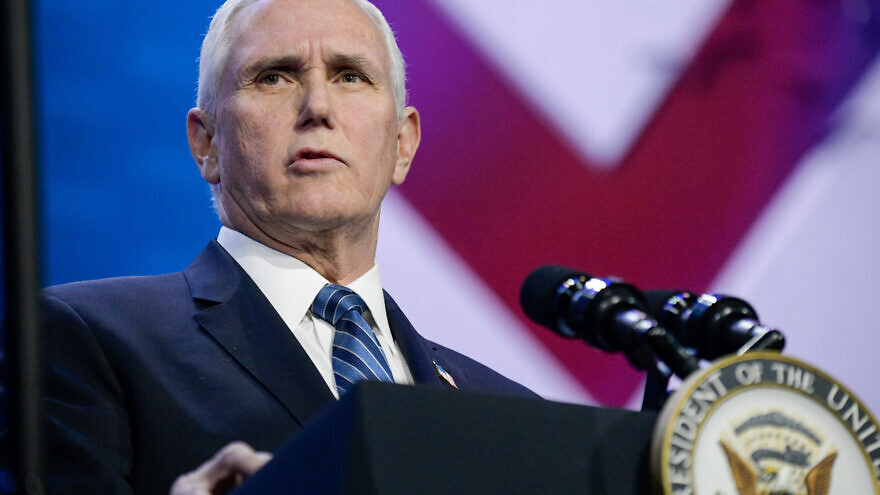 U.S. Vice President Mike Pence addressing the 2020 AIPAC Policy Conference in Washington, D.C., March 2, 2020. Credit: AIPAC.