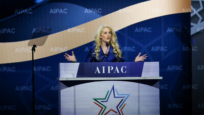 AIPAC president Betsy Berns Korn addresses the 2020 conference in Washington, D.C. Credit: AIPAC.