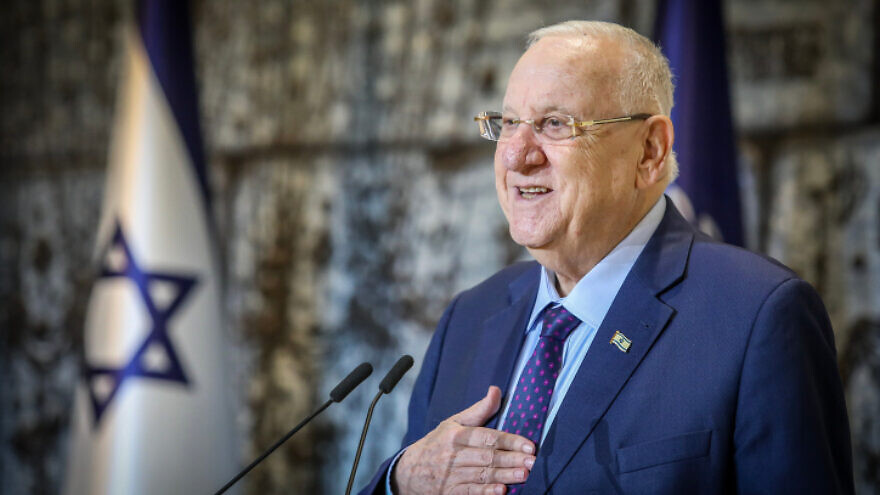 Israeli President Reuven Rivlin speaks at a press conference at the President's Residence in Jerusalem, Israel, on February 16, 2020. Photo by Flash90.