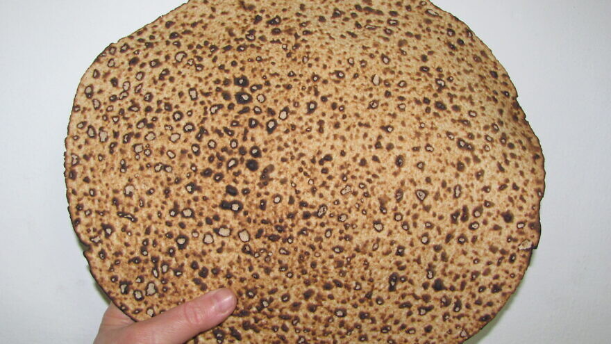Handmade “shmurah matzah” used at Passover seder. Credit: Wikimedia Commons.