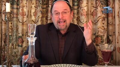 “Seinfeld” star Jason Alexander introduces the “Saturday Night Seder” to raise funds for Centers for Disease Control and Prevention Foundation’s Coronavirus Emergency Response Fund. Source: Screenshot.