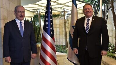 Israeli Prime Minister Benjamin Netanyahu and U.S. Secretary of State Mike Pompeo in Jerusalem on May 13, 2020.  Photo by Kobi Gideon/GPO.
