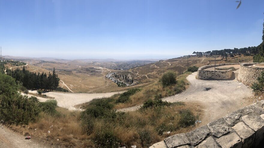 A panorama of the disputed E1 area near Jerusalem. Photo by Eliana Rudee.