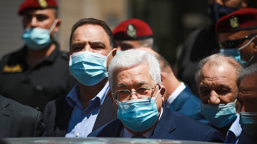 Palestinian Authority leader Mahmoud Abbas during a tour in the West Bank city of Ramallah on May 15, 2020. Photo by Flash90.