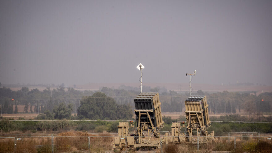 An Iron Dome battery set up near Sderot in southern Israel, near the border with the Gaza Strip, on Nov. 13, 2019. Photo by Yonatan Sindel/Flash90.