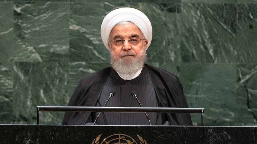 Iranian President Hassan Rouhani speaks at the U.N. General Assembly, Sept. 25, 2019. Credit: U.N. Photo/Cia Pak.