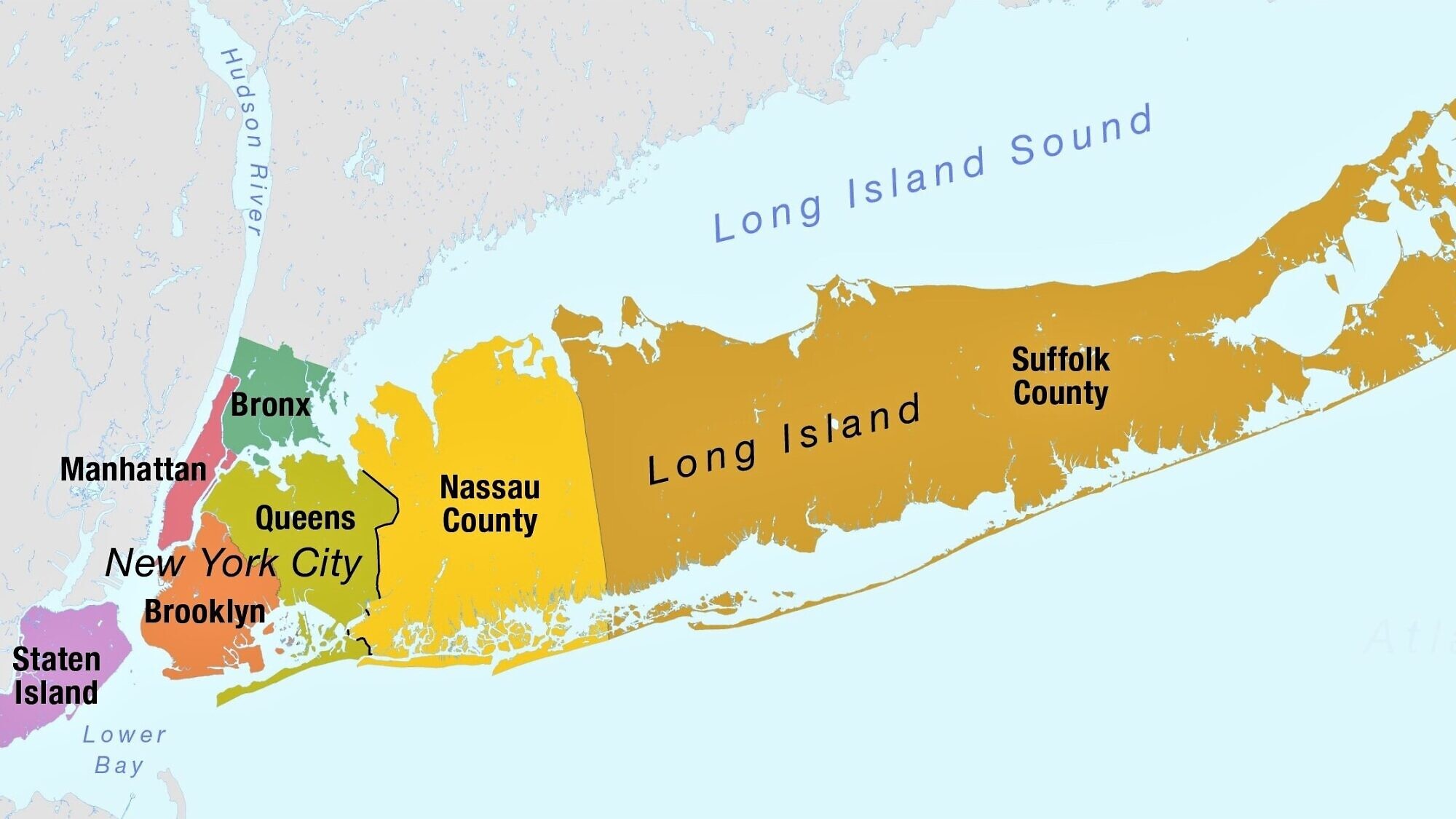 Map Of Long Island N.Y.  2000x1125 