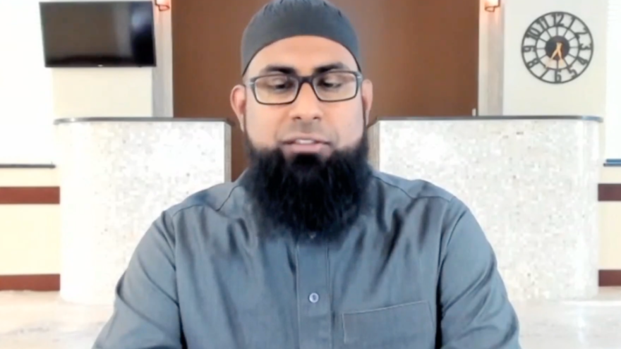 Noman Hussain, imam of ISM Brookfield in Wisconsin. Source: Screenshot.