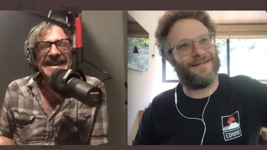 Marc Maron hosts Seth Rogen on the podcast "WTF." July 27, 2020. Source: Twitter/WTF with Marc Maron.