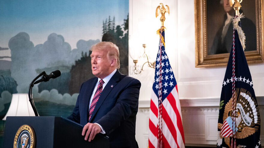 U.S. President Donald Trump delivers remarks on judicial appointments on Sept. 9, 2020, in the Diplomatic Reception Room of the White House. Credit: Tia Dufour/The White House.