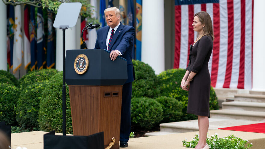 U.S. President Donald Trump announces Judge Amy Coney Barrett as his nominee for Associate Justice of the U.S. Supreme Court in the Rose Garden of the White House on Sept. 26, 2020. Credit: Andrea Hanks/The White House.