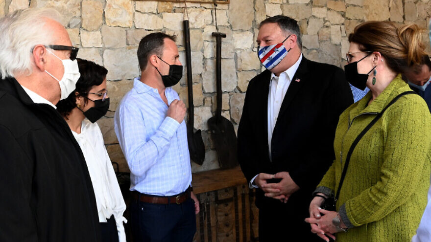 U.S. Secretary of State Mike Pompeo and his wife, Susan, visit the Psagot Winery in Judea and Samaria on Nov. 19, 2020. Photo by Matty Stern/U.S. Embassy Jerusalem.