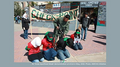 An "Israeli Apartheid Week" event at UCLA, May 2010. Credit: AMCHA Initiative.