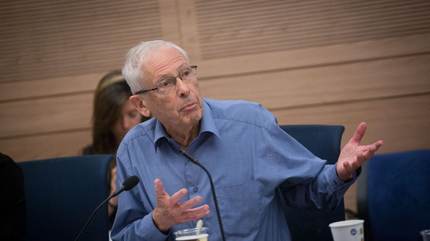 Benny Begin during a Foreign Affairs and Security Committee at the Knesset on April 30, 2018. Photo by Miriam Alster/Flash90.