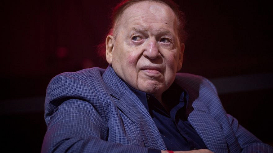 American business magnate Sheldon Adelson attends an American Independence Day celebration at Avenue in Airport City, on July 3, 2018. Photo by Miriam Alster/Flash90