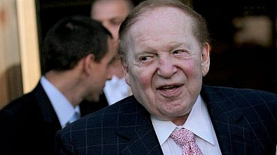 American business magnate Sheldon Adelson attends an American Independence Day celebration on July 1, 2009. Photo by Moshe Shai/Flash90.