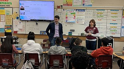 Rep. Josh Harder (D-Calif., 10th District) visits the Glick Middle School in Modesto, California on Jan. 22, 2020. Source: Twitter.