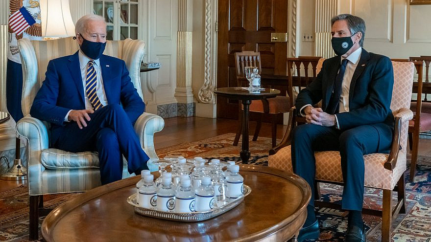 U.S. President Joe Biden meets with Secretary of State Antony Blinken at the U.S. State Department on Feb. 4, 2021. Credit: U.S. State Department Photo by Ron Przysucha.