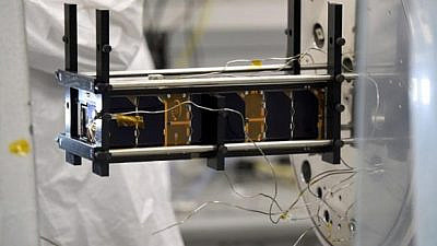 The TAU-SAT1 nanosatellite, which is approximately the size of a shoebox and weighs less than six pounds. Credit: Tel Aviv University.