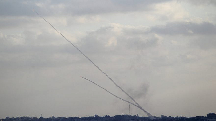 Rockets launched from the Gaza Strip into Israel, on the eight day of Operation Protective Edge, July 15, 2014. Photo by Yossi Aloni/Flash90.