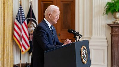 U.S. President Joe Biden participates in his first official press conference in the East Room of the White House on March 25, 2021. Credit: Official White House Photo by Adam Schultz.