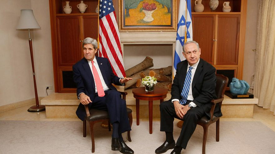 Israeli Prime Minister Benjamin Netanyahu meets with former U.S. Secretary of State John Kerry in Jerusalem on Nov. 6, 2013. Photo by Miriam Alster/Flash90.