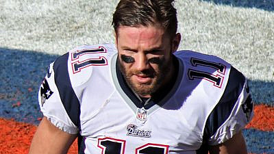 New England Patriots wide receiver Julian Edelman, Jan. 19, 2014. Credit: Jeffrey Beall via Wikimedia Commons.