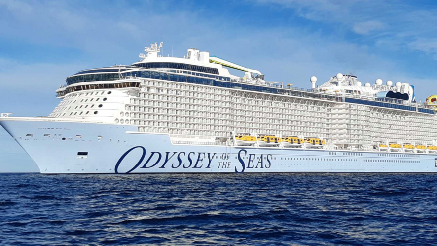 Royal Caribbean's new Odyssey of the Seas cruise ship, April 2021. Source: Screenshot.