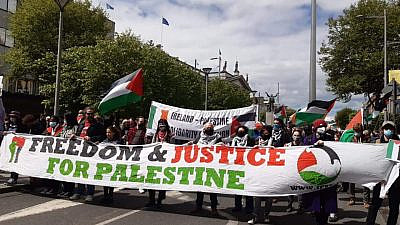 Pro-Palestinian protestors in Dublin. Source: Ireland-Palestine Solidarity Campaign/Twitter.