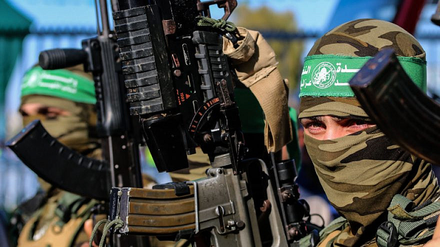 Hamas members at a rally in Gaza City on May 24, 2021. Photo by Atia Mohammed/Flash90.
